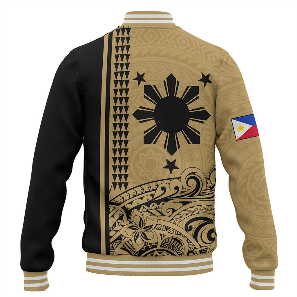 Philippines Filipinos Baseball Jacket Sun Star Tribal Polynesia Style
