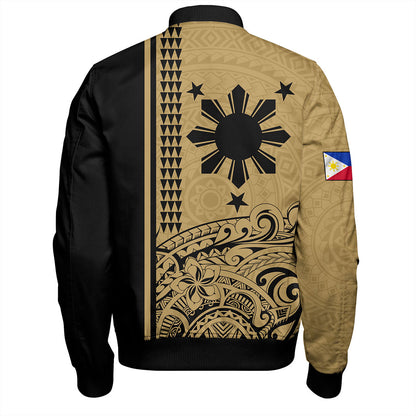 Philippines Filipinos Bomber Jacket Sun Star Tribal Polynesia Style