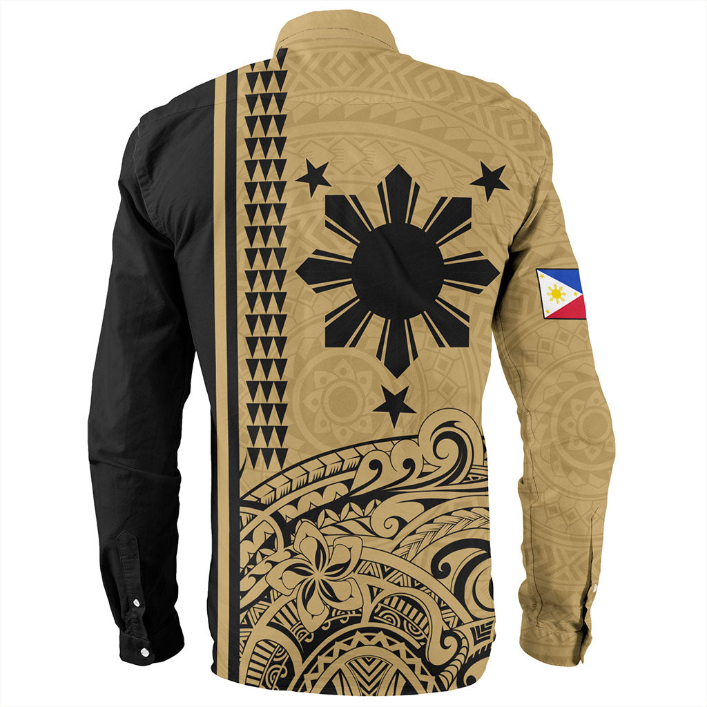Philippines Filipinos Long Sleeve Shirt Sun Star Tribal Polynesia Style