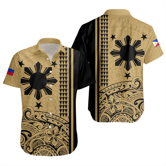 Philippines Filipinos Short Sleeve Shirt Sun Star Tribal Polynesia Style