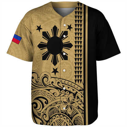 Philippines Filipinos Baseball Shirt Sun Star Tribal Polynesia Style