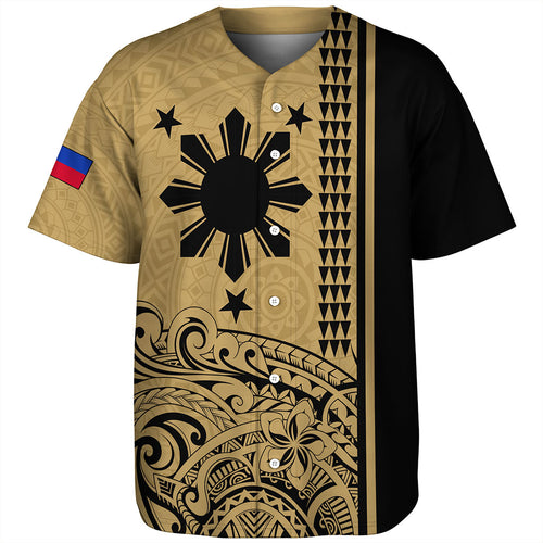 Philippines Filipinos Baseball Shirt Sun Star Tribal Polynesia Style
