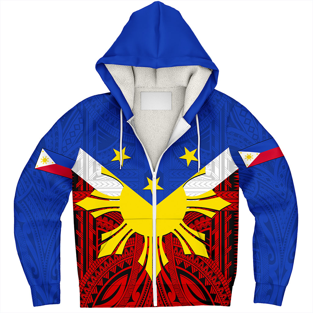 Philippines Filipinos Sherpa Hoodie Tribal Flag Traditional Style