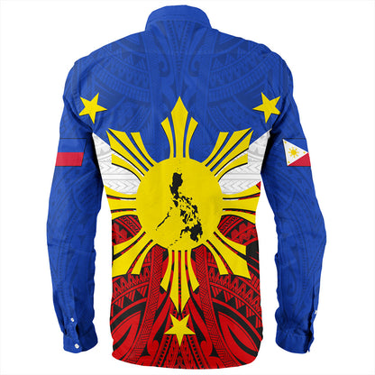 Philippines Filipinos Long Sleeve Shirt Tribal Flag Traditional Style