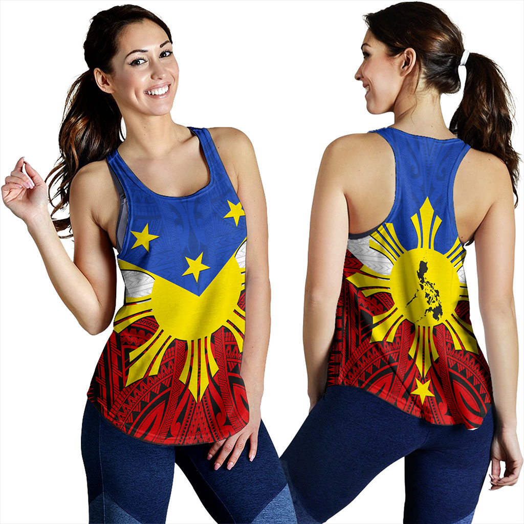 Philippines Filipinos Women Tank Tribal Flag Traditional Style