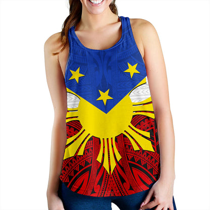 Philippines Filipinos Women Tank Tribal Flag Traditional Style