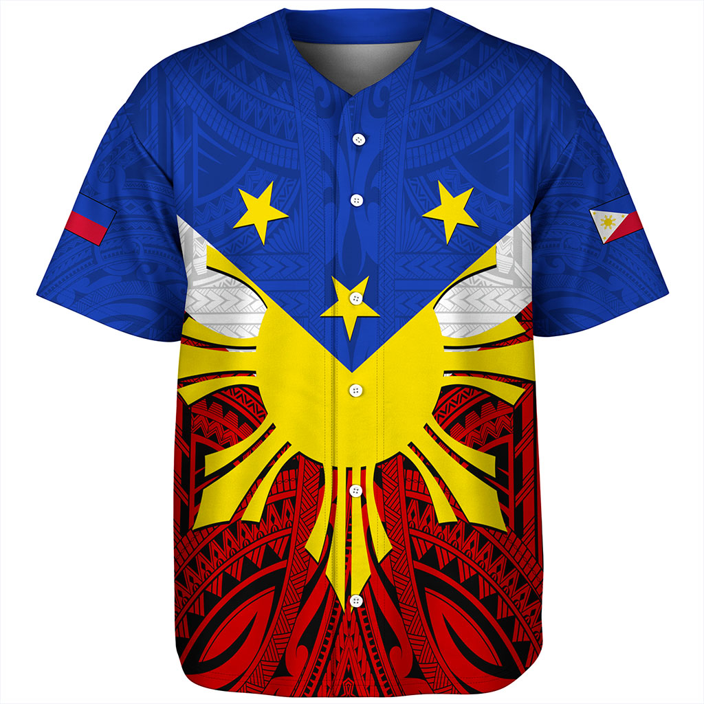 Philippines Filipinos Baseball Shirt Tribal Flag Traditional Style