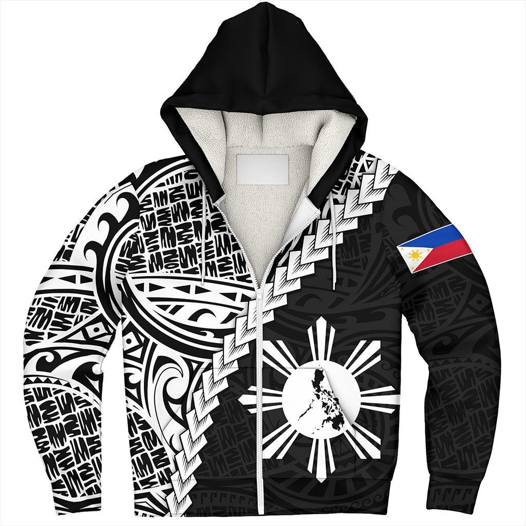Philippines Filipinos Sherpa Hoodie Lauhala Tribal Coat Of Arms