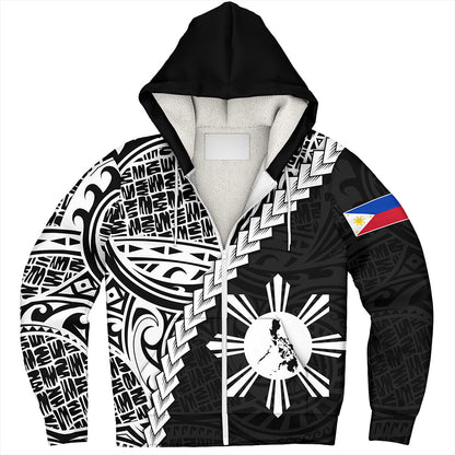 Philippines Filipinos Sherpa Hoodie Lauhala Tribal Coat Of Arms