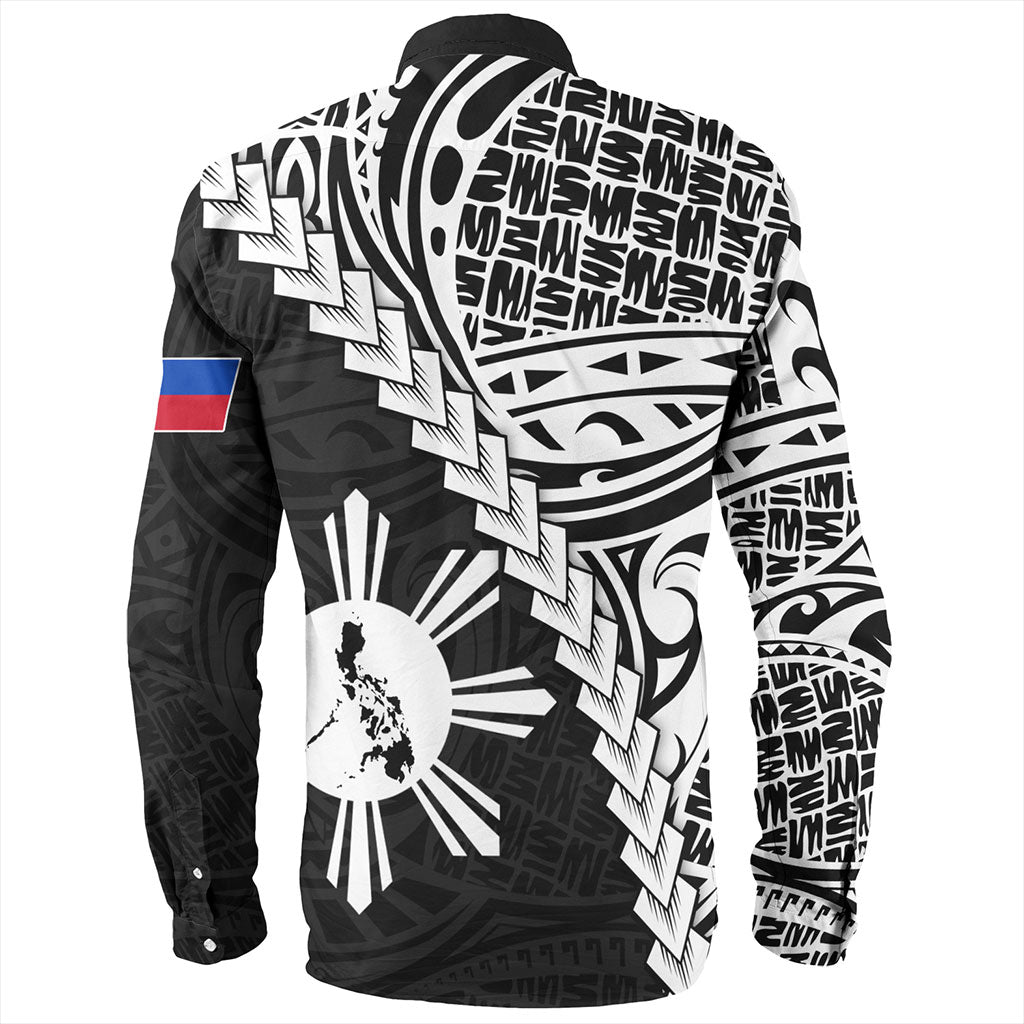 Philippines Filipinos Long Sleeve Shirt Lauhala Tribal Coat Of Arms