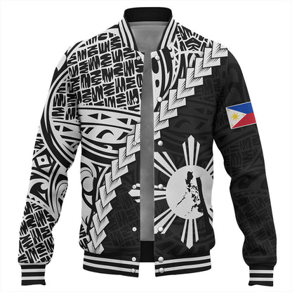 Philippines Filipinos Baseball Jacket Lauhala Tribal Coat Of Arms