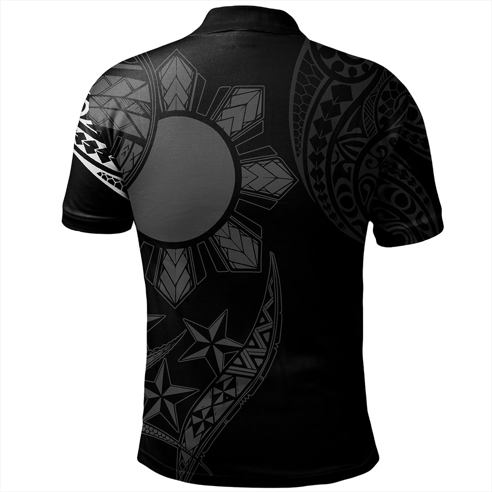 Philippines Polo Shirt With Guam Seal Tribal Sun In My Heart