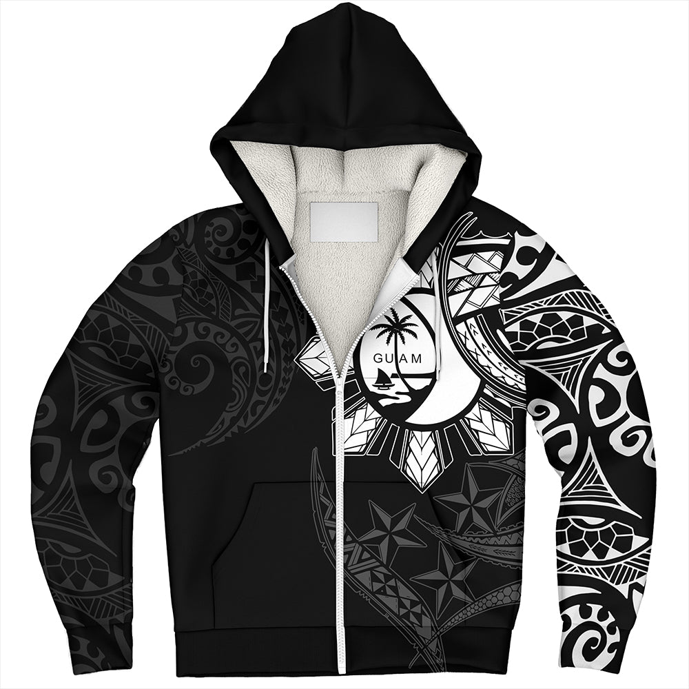 Philippines Sherpa Hoodie With Guam Seal Tribal Sun In My Heart