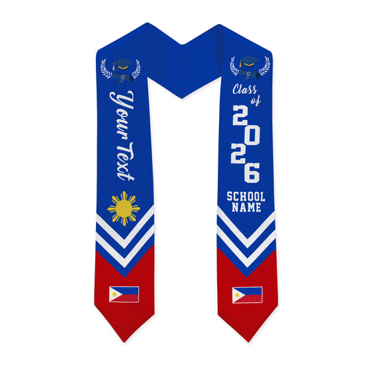 Philippines Filipinos Graduation Stole Custom Class Of 2026