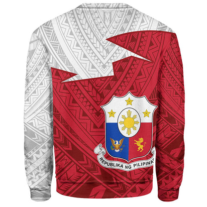 Philippines Filipinos Sweatshirt Polynesian Tattoo Flag And Coat Of Arms