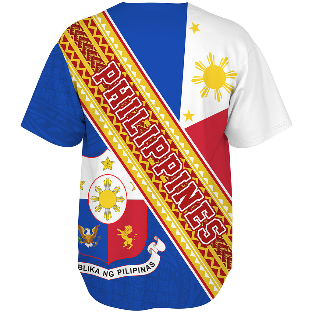 Philippines Filipinos Baseball Shirt Flag And Coat Of Arms