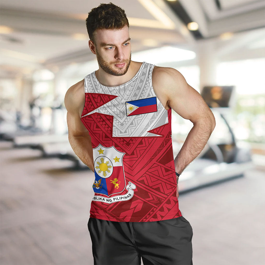 Philippines Filipinos Tank Top Polynesian Tattoo Flag And Coat Of Arms
