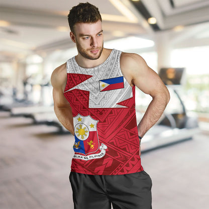 Philippines Filipinos Tank Top Polynesian Tattoo Flag And Coat Of Arms