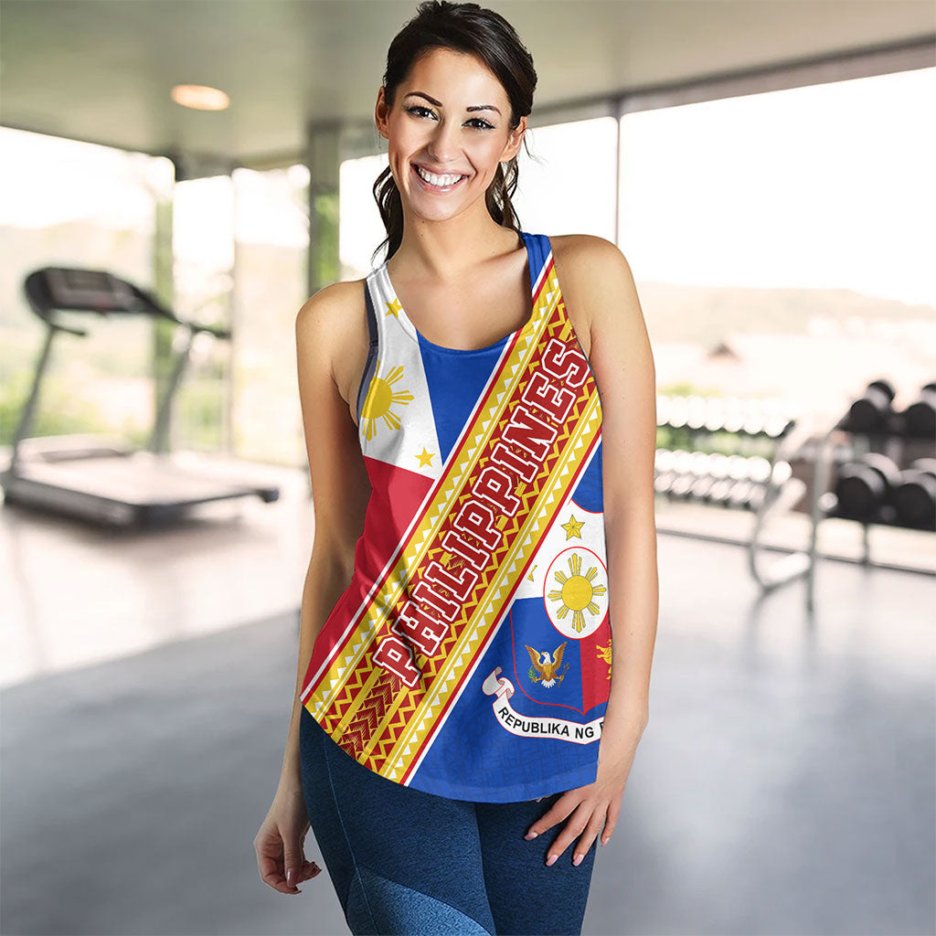 Philippines Filipinos Women Tank Flag And Coat Of Arms