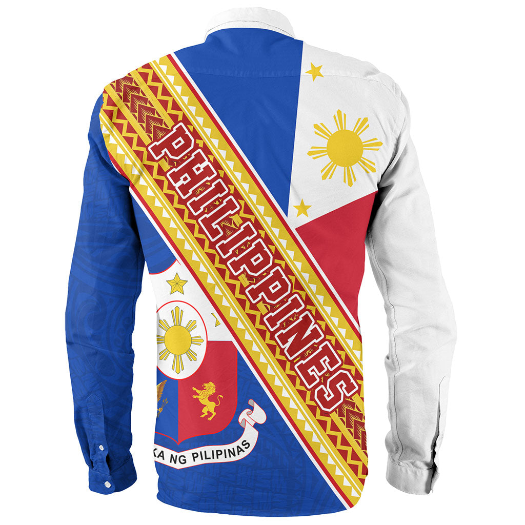 Philippines Filipinos Long Sleeve Shirt Flag And Coat Of Arms