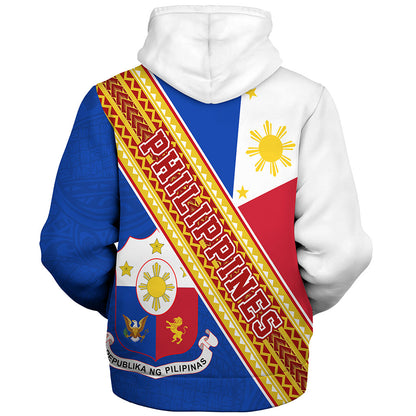 Philippines Filipinos Sherpa Hoodie Flag And Coat Of Arms