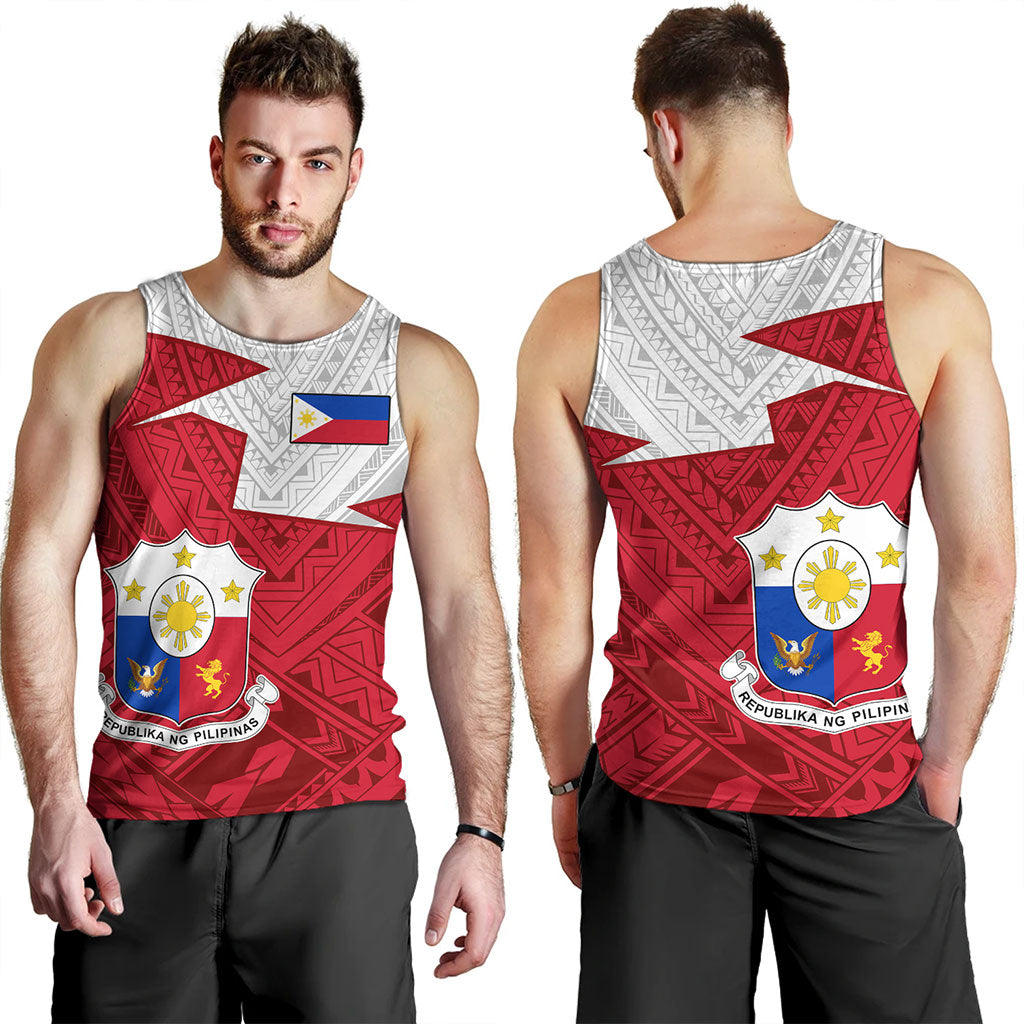 Philippines Filipinos Tank Top Polynesian Tattoo Flag And Coat Of Arms