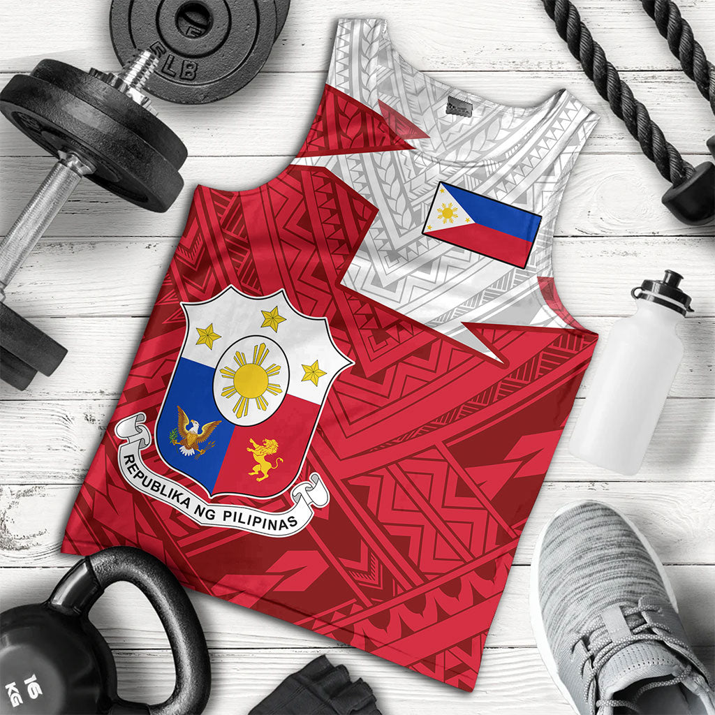 Philippines Filipinos Tank Top Polynesian Tattoo Flag And Coat Of Arms