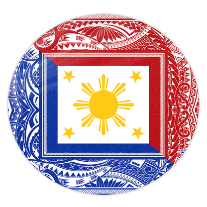 Philippines Round Rug Polynesian Star Coat Of Arms