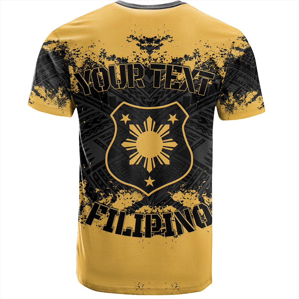 Philippines Filipinos T-Shirt Custom Grunge Texture Tribal Pattern