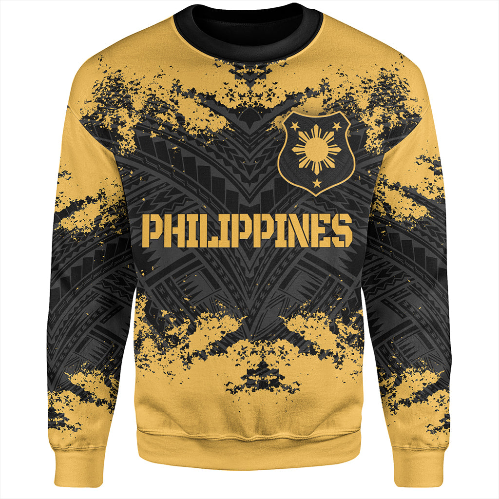 Philippines Filipinos Sweatshirt Custom Grunge Texture Tribal Pattern