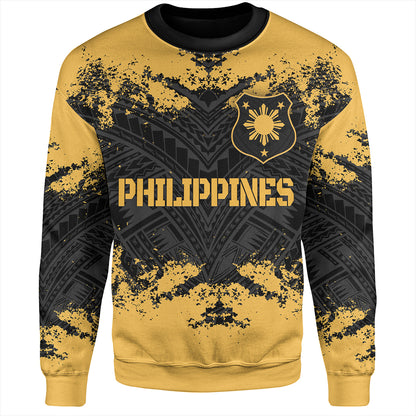 Philippines Filipinos Sweatshirt Custom Grunge Texture Tribal Pattern