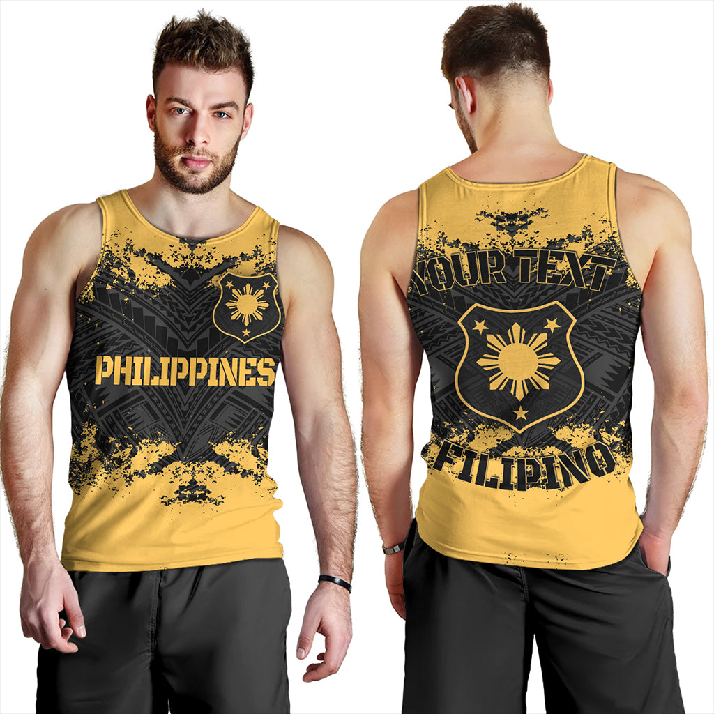 Philippines Filipinos Tank Top Custom Grunge Texture Tribal Pattern