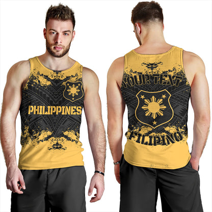 Philippines Filipinos Tank Top Custom Grunge Texture Tribal Pattern