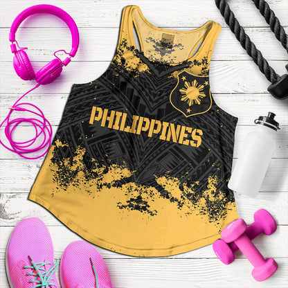 Philippines Filipinos Women Tank Custom Grunge Texture Tribal Pattern