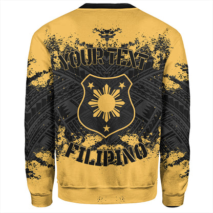 Philippines Filipinos Sweatshirt Custom Grunge Texture Tribal Pattern