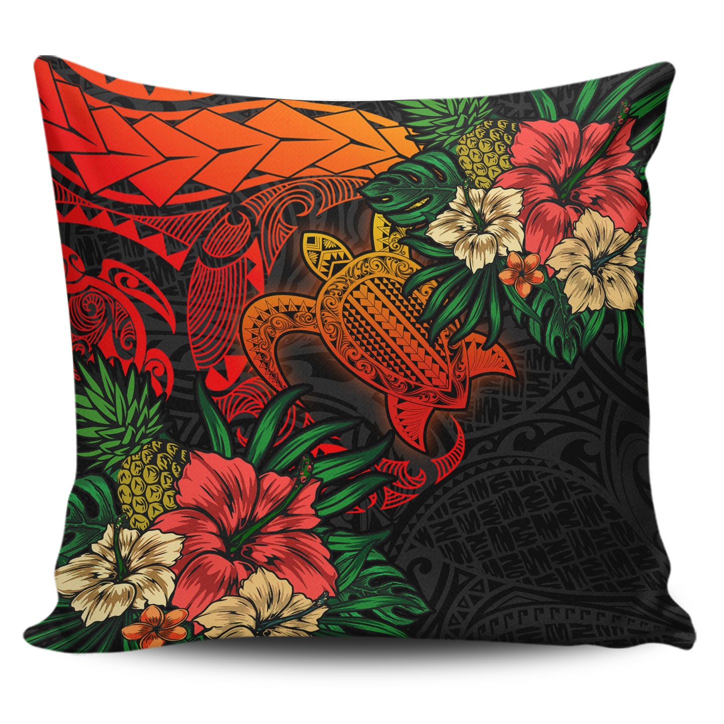 Hawaii Polynesian Turtle Tropical Pillow Cover