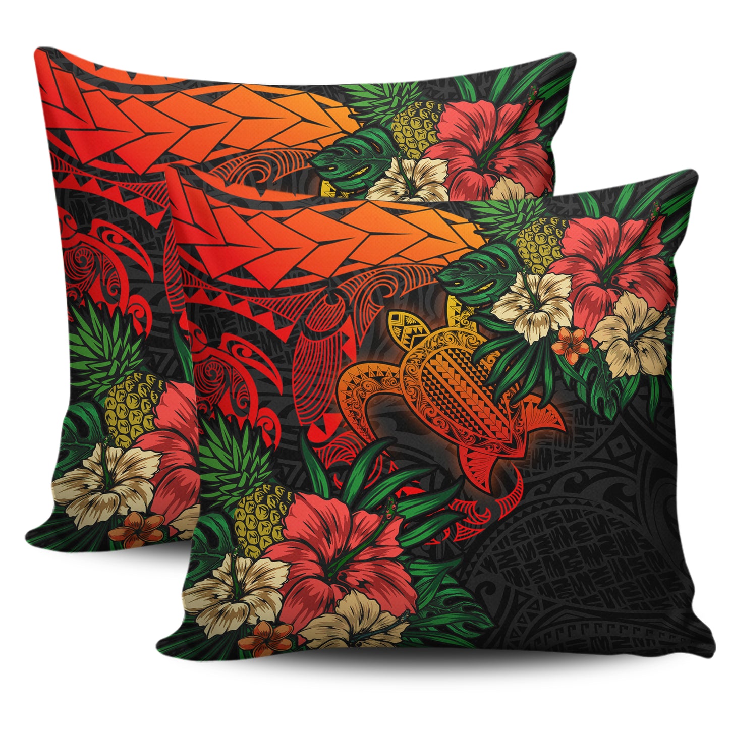 Hawaii Polynesian Turtle Tropical Pillow Cover