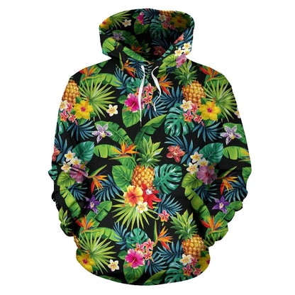 Polynesian All Over Hoodie - Polynesian Tropical Fruit & Vegetable Print 04
