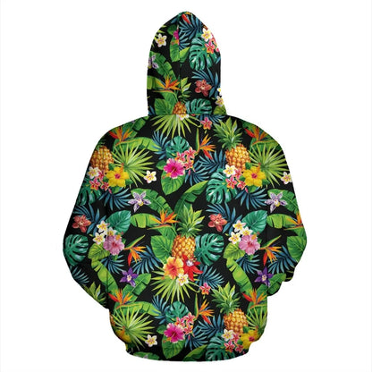 Polynesian All Over Hoodie - Polynesian Tropical Fruit & Vegetable Print 04