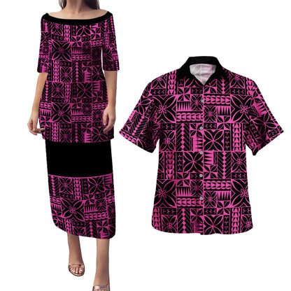 Samoa Combo Puletasi And Shirt Siapo Design Tribal Pattern