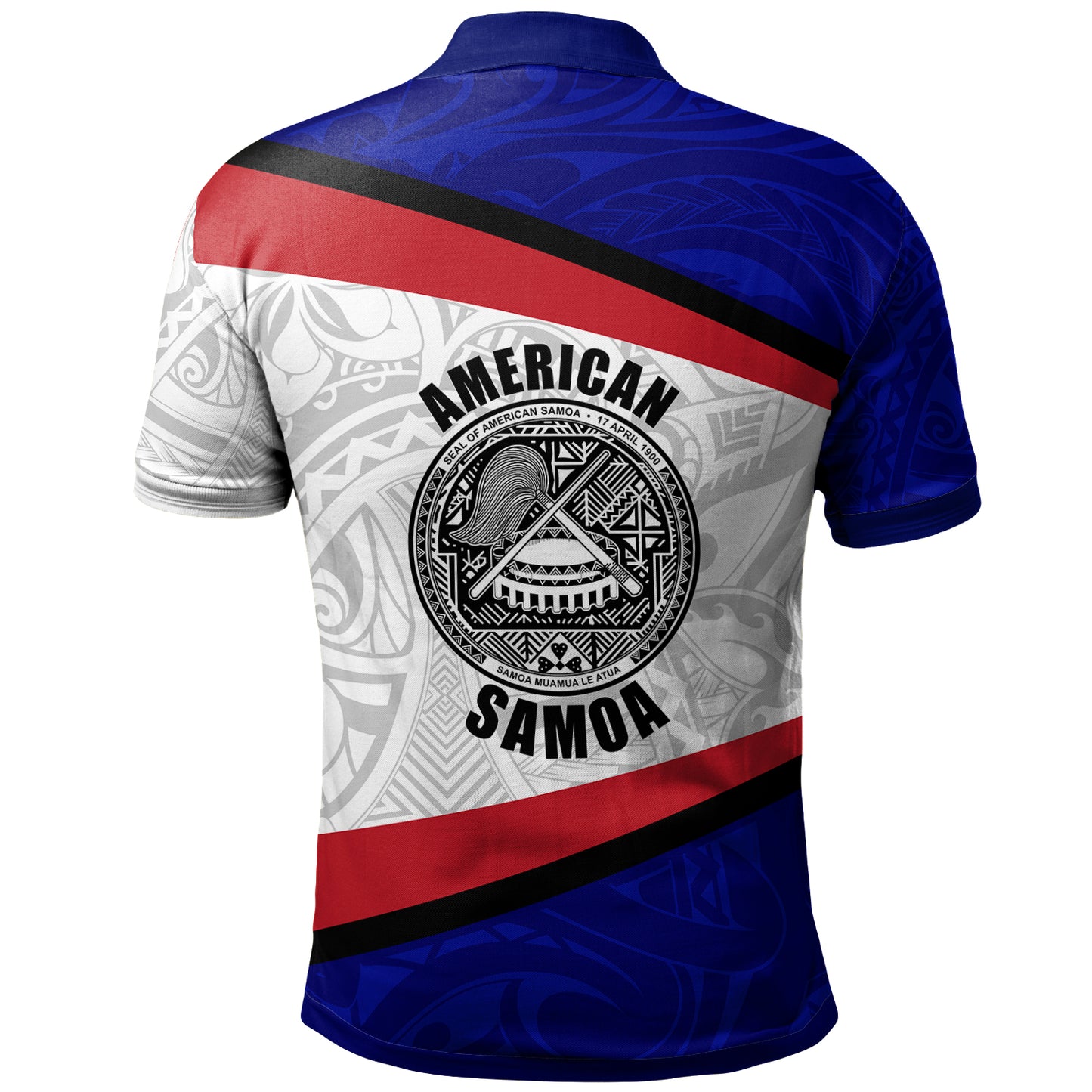 American Samoa Polo Shirt - American Samoa Polynesian Flag With Coat Of Arms