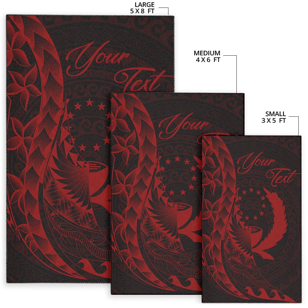 Pohnpei Area Rug - Custom Personalised Polynesian Pattern Style Red Color