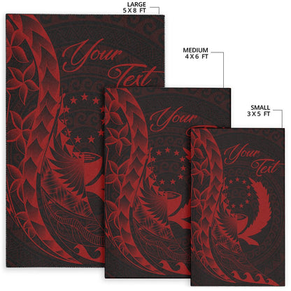 Pohnpei Area Rug - Custom Personalised Polynesian Pattern Style Red Color