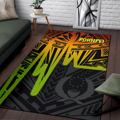 Pohnpei Area Rug - Pohnpei Seal In Heartbeat Patterns Style (Reggae)