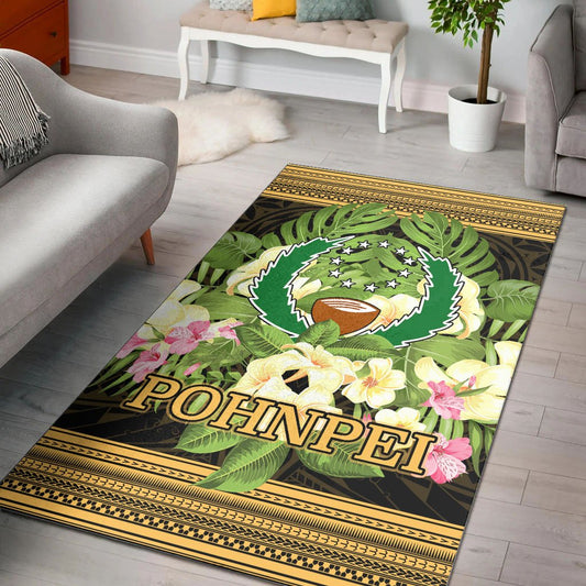 Pohnpei Area Rug - Polynesian Gold Patterns Collection