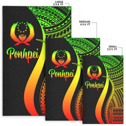 Pohnpei Area Rug - Reggae Polynesian Tentacle Tribal Pattern