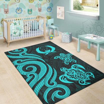 Pohnpei Area Rug - Turquoise Tentacle Turtle