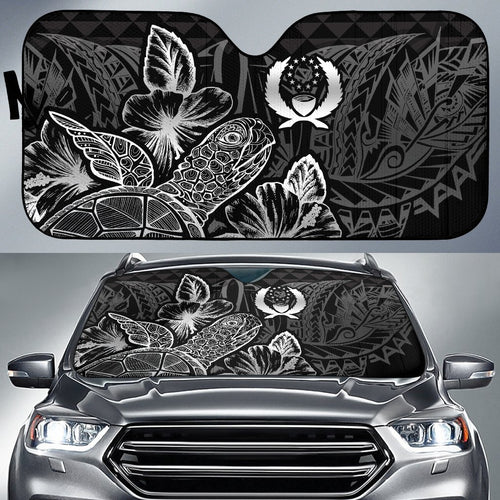 Pohnpei Auto Sun Shades Turtle Hibiscus Black