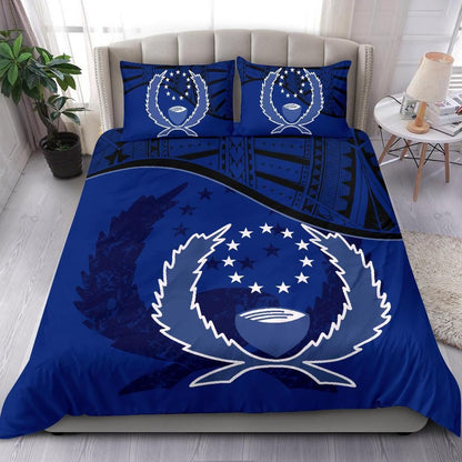 Pohnpei Duvet Cover Set - Pohnpei Flag Dark Blue