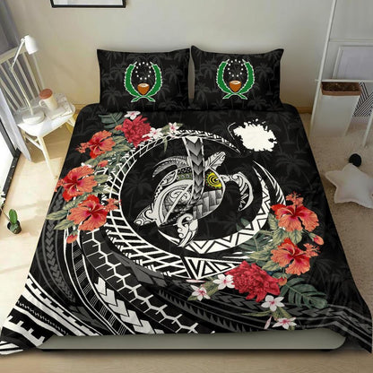 Polynesian Duvet Cover Set - Pohnpei Bedding Set Polynesia Map Turtle Hibiscus